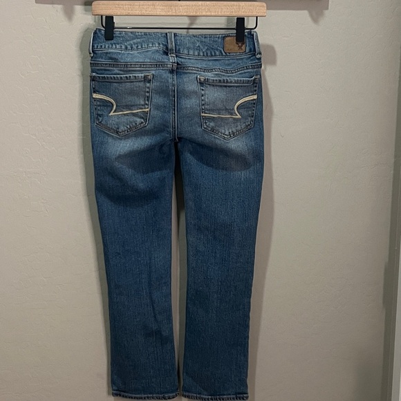 American Eagle Jeans Artist Crop Distressed Stretch AE Y2K Straight Boot Vintage - Picture 5 of 12